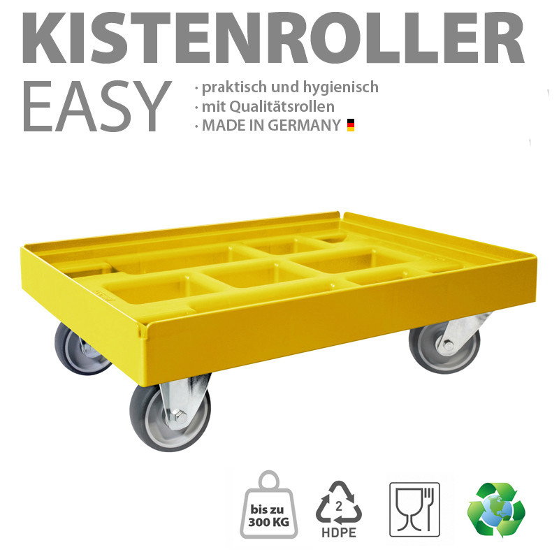 KISTENROLLER EASY 600x400 RAL 1021 gelb